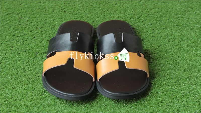 Hermes Slipper Brown Black